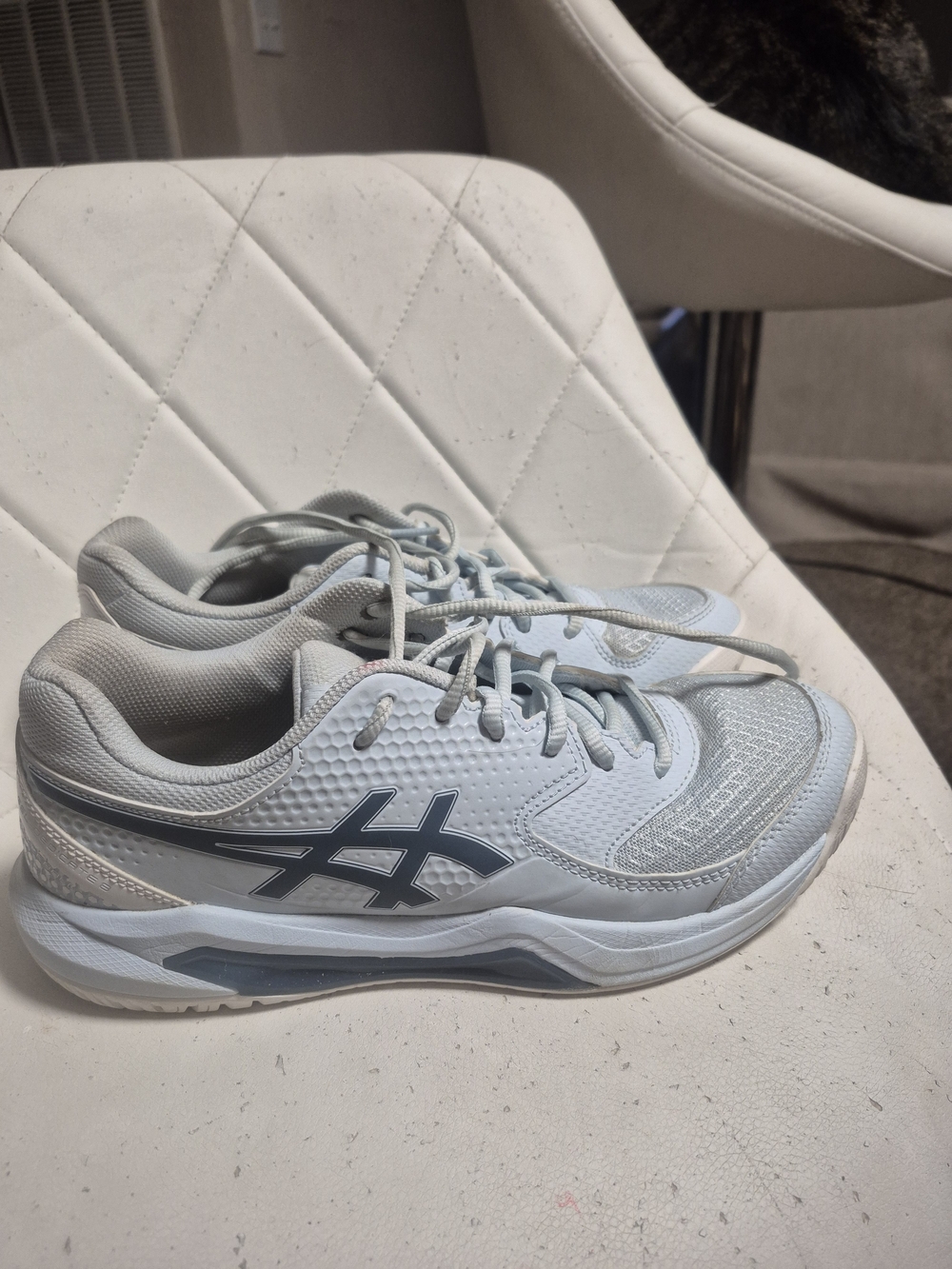 Asics Men’s White and Gray Athletic Tennis Sneakers